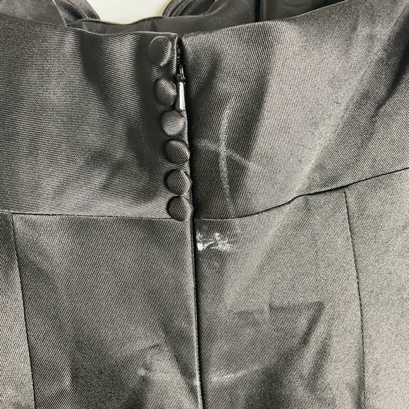 ALFRED SUNG Strapless Satin Black Column Maxi Dress with Bow NWT size 00 - Picture 13 of 14